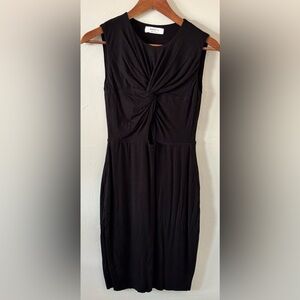 🌸 Bailey/44 Women's Small Black Fit Flare Knot Midi Dress Sleeveless